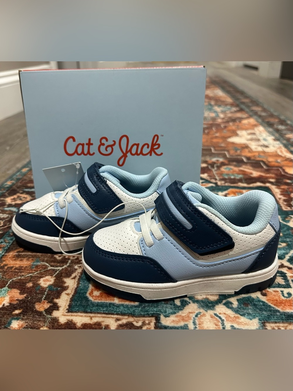 Cat & Jack Toddler Navy and Light Blue Sneakers